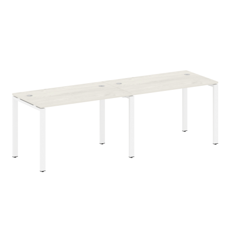 Рабочая станция на 2 раб.места Metal System Style БП.СМ-2.2 2400x720x750 (Дуб Наварра/Белый металл)