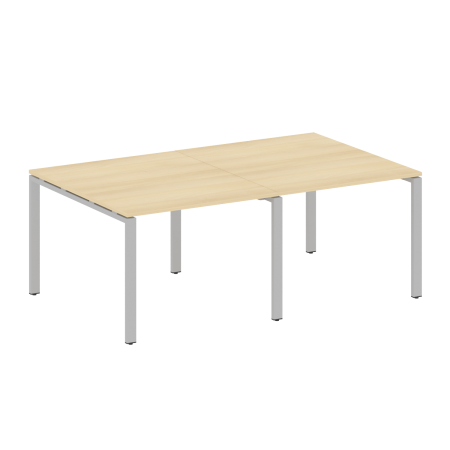 Переговорный стол 2 столешницы Metal System Style БП.ПРГ-2.1 2000x1235x750 (Акация/Серый металл)