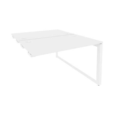 Стол-приставка двойной на О-образном м/к к опорным элем. Onix O.MO-D.SPR-2.7 1180x1475x750 (Белый Бриллиант/Белый Металл)