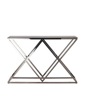 Консоль ИНСИГНИЯ 115*30 сталь темный хром стекло smoke (Консоль Инсигния черный)