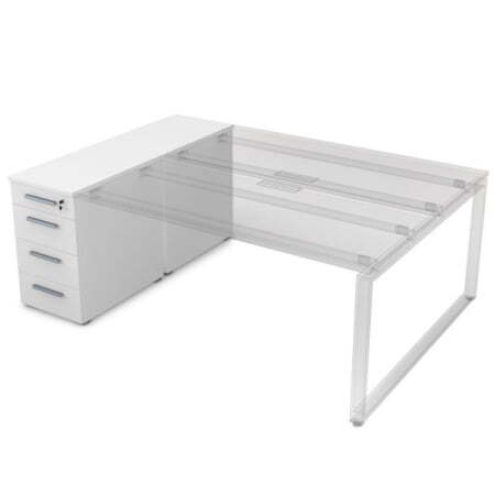 9ТП.012.1 Тумба с 4-мя ящиками (1635x450x750) (Белый премиум)