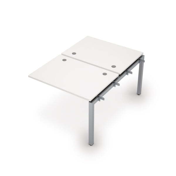 6МБС.5277 Бенч-система на 2 рабочих места, средний модуль (1000x1435x750) (Белый/Алюминий матовый)