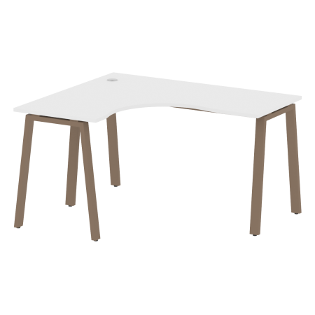 Стол криволинейный левый Metal System Style БА.СА-3 Л 1400x1200x750 (Белый/Мокко металл)