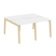 Рабочая станция на деревянных опорах Onix Wood OW.D.RS-4.0.7 1560x1475x750 (Тиквуд Светлый/Дуб Темный)
