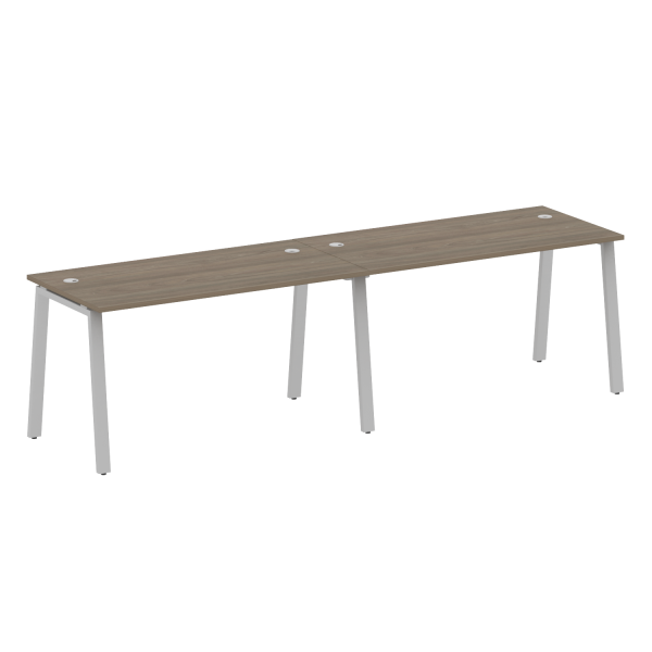 Рабочая станция на 2 рабочих места на А-образном м/к Metal System Style БА.СМ-2.3 2800x720x750 (Вяз/Серый металл)