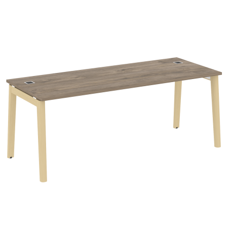 Стол руководителя на деревянных опорах Onix Wood Direct OW.SRR-6.8 1980x800x750 (Тиквуд Темный/Дуб Светлый)