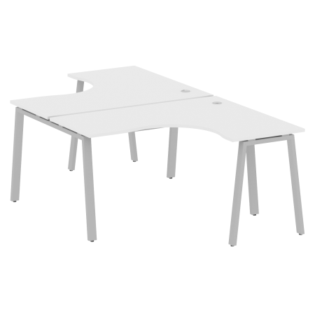 Рабочая станция криволинейная Metal System Style БА.РАС-СА-2.3 1400x2435x750 (Белый/Серый металл)