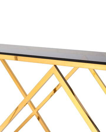 Консоль ИНСИГНИЯ 120*40 золото стекло smoke (Консоль Инсигния серый)