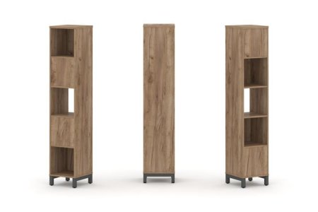 Набор стеллажа 2-х сторонний, 5 ярусов SN.NSD-511 (387х400х1982) (Дуб Табак/Металл Антрацит)