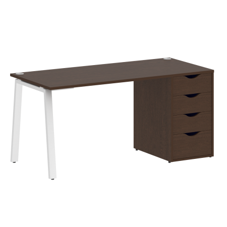 Стол письменный VR.SP-3-158.4.A 1580x720x750 (Венге Цаво/Белый Металл)