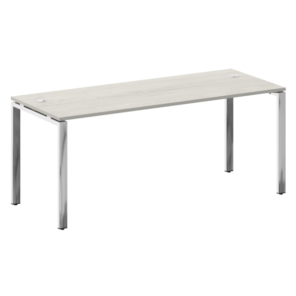 Стол рабочий руководителя на П-обр. м/к БП.СРР-5.7 1800x720x750 (Дуб Наварра/Нерж. Сталь)