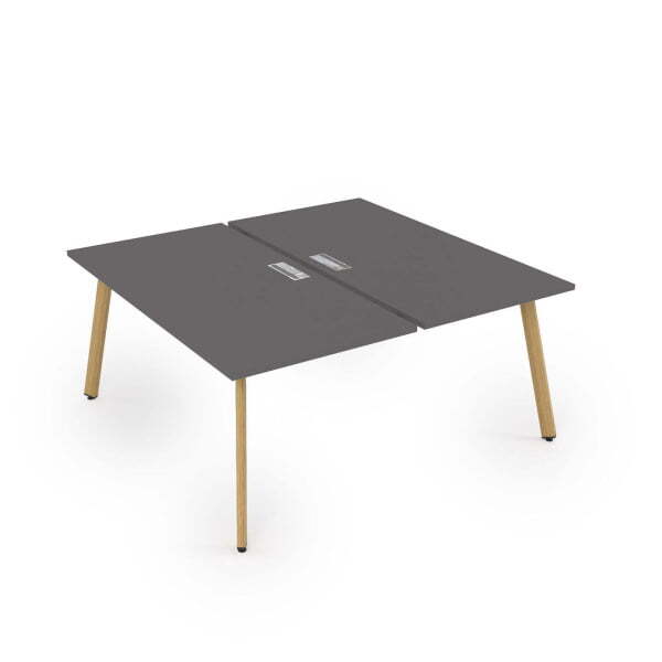10БД.289 Стол системы Бенч, сдвоенный, на 2 рабочих места (1400x1635x750) (Graphit mattIron Wood)