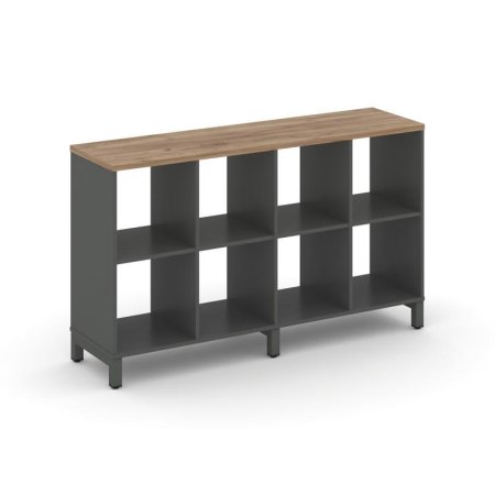 Каркас стеллажа 2 яруса SN.KS-240 (1488х400х881) (Антрацит/Дуб Табак/Металл Антрацит)