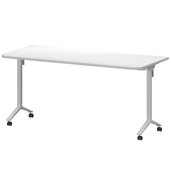 Стол мобильный складной радиусный Моби МБ25-160.70Р 1600x700x750 (Белый/Белый)