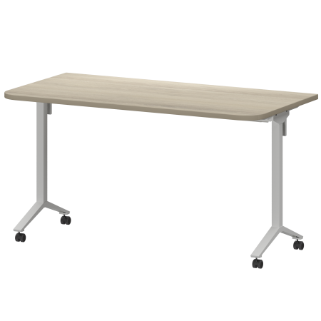 Стол мобильный складной радиусный Моби МБ25-140.70Р 1400x700x750 (Кронберг/Белый)