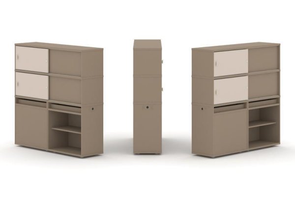 Тумба двойная + высокая надставка ES.NB.2V-23 (1500х410х1520) (Латте/Капучино)