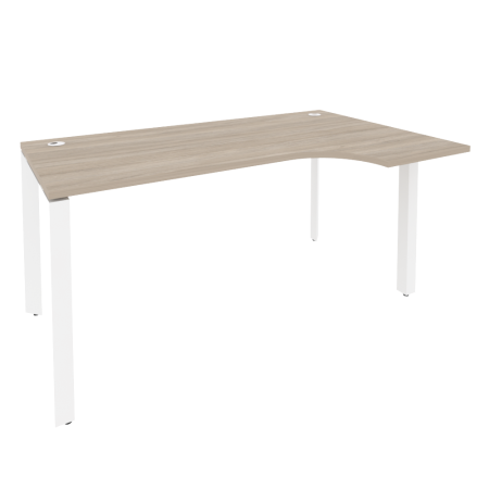Стол эргономичный правый на П-образном м/к Onix O.MP-SA-1R 1580x980x750 (Дуб Аттик/Белый Металл)