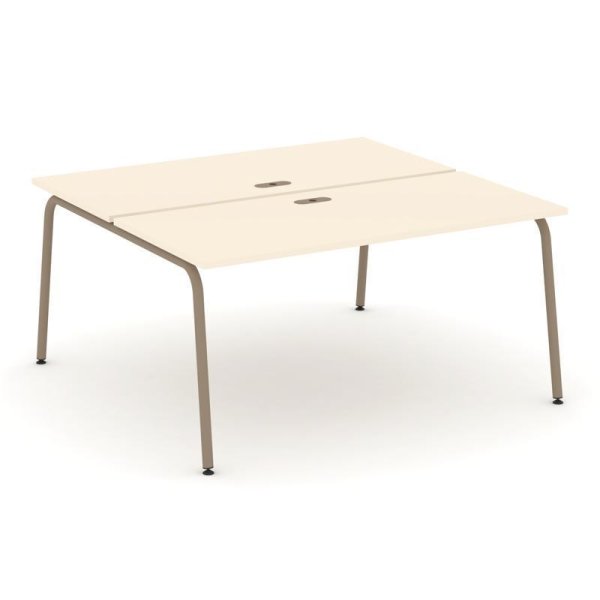 Рабочая станция 2 места ES.D.RS-2.4-LK (1580х1500х750) (Сатин/Металл Латте)