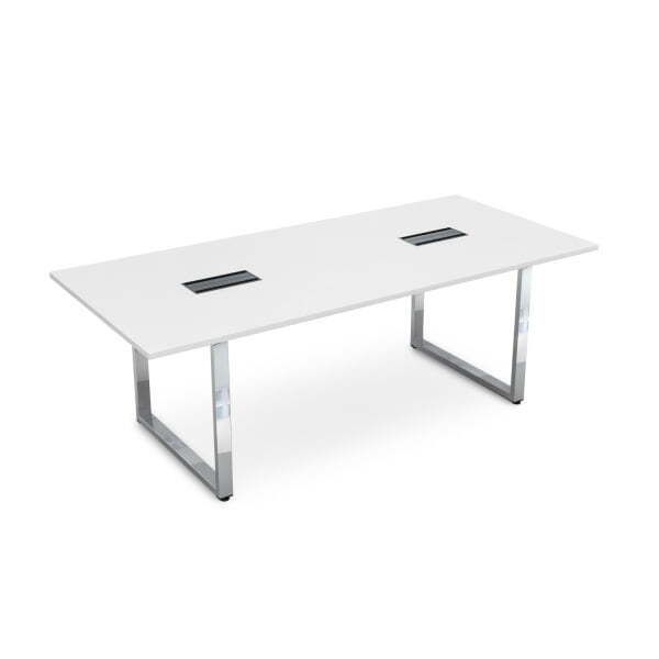 Стол для переговоров Gloss line НСП-О.939 2200x1000x750 (Белый премиумХром)