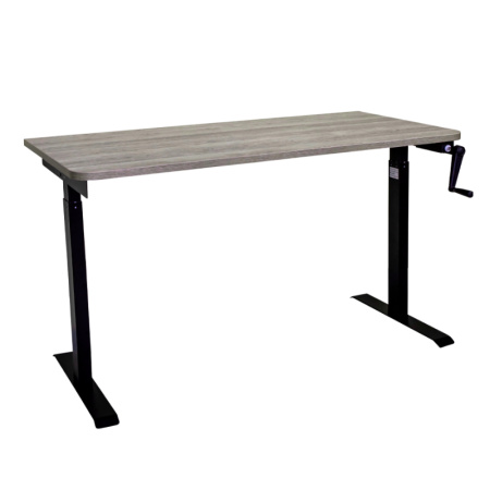 Стол c ручным приводом LA-T33-M1 (1600x700x725-1165) (Серо-бежевый дуб | Черный)