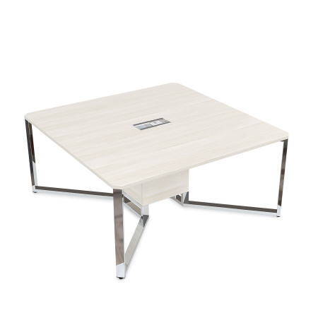 16СК.122 Стол-квадрат  (1200x1200x750) (Ivory | Металл Глянец)