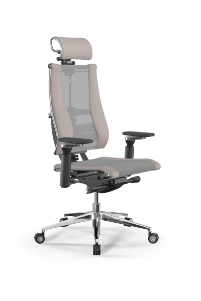 Кресло для руководителя Метта Y 4DF B2-14D - YM93+Infinity /Kc09/Nc09/D15P/H2cL-3D(M26.B35.G25.W04) (Светло-серый | Светло-бежевый)
