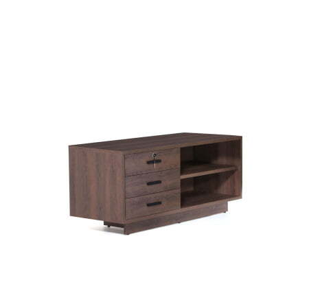 LAVA Сервисная тумба 3 ящика и полка (Табак/Черный)