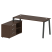 Рабочая станция с тумбой на А-образном м/к Metal System Style БА.РС-СТС-2.4 (L) 1700x1520x750 (Дуб наварра/Серый металл)