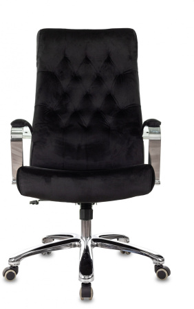 Кресло руководителя T-9928SL Fabric черный Italia Black крестов. металл хром (Черный)