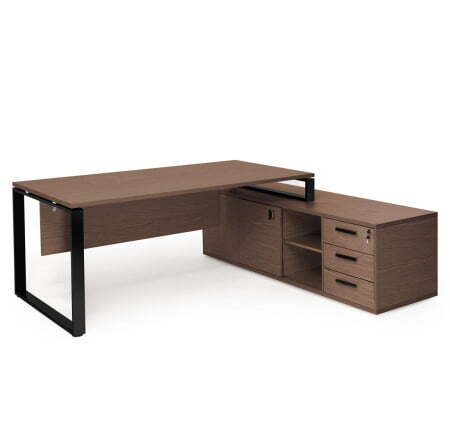 EXE Стол для руководителя L229 (Орех/Черный металл)