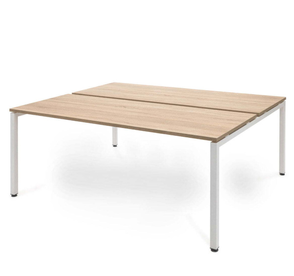 TOUR LIGHT  Бенч-система 2 рабочих места 160143 (Дуб калифорнийский/Белый металл)