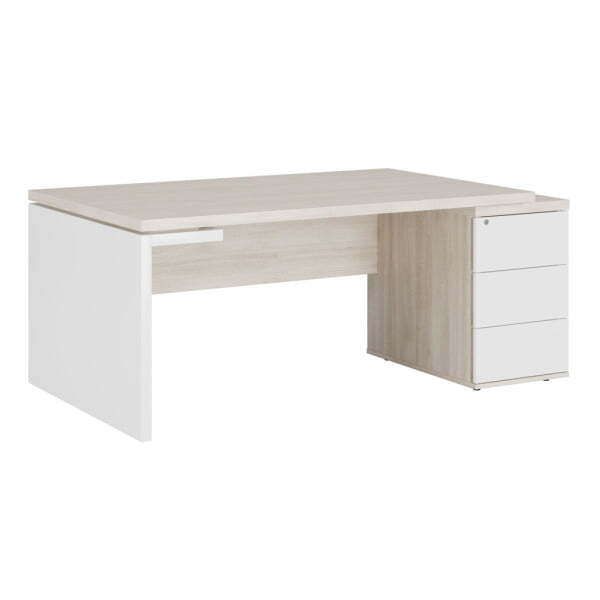 Стол рабочий на опорной тумбе правый Zion ZIO28511321 1820x1000x740 (Дуб светлый)