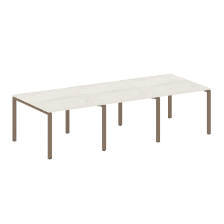 Переговорный стол 3 столешницы Metal System Style БП.ПРГ-3.1 3000x1235x750 (Дуб Наварра/Мокко металл)