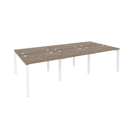 Рабочая станция на П-образном м/к Onix O.MP-D.RS-6.1.7 2940x1475x750 (Тиквуд Темный/Белый Металл)