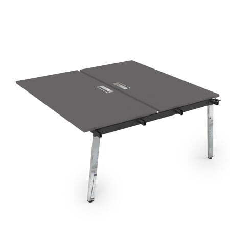 10БДС.268 Стол системы Бенч, сдвоенный, на 2 рабочих места - средний (1200x1235x750) (Graphit mattМеталл глянец)