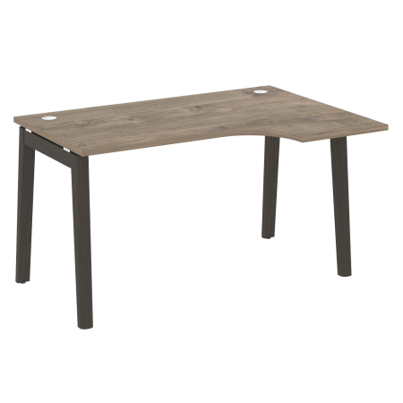 Стол эргономичный правый на деревянных опорах Onix Wood OW.SA-2R 1380x980x750 (Тиквуд Темный/Дуб Темный)