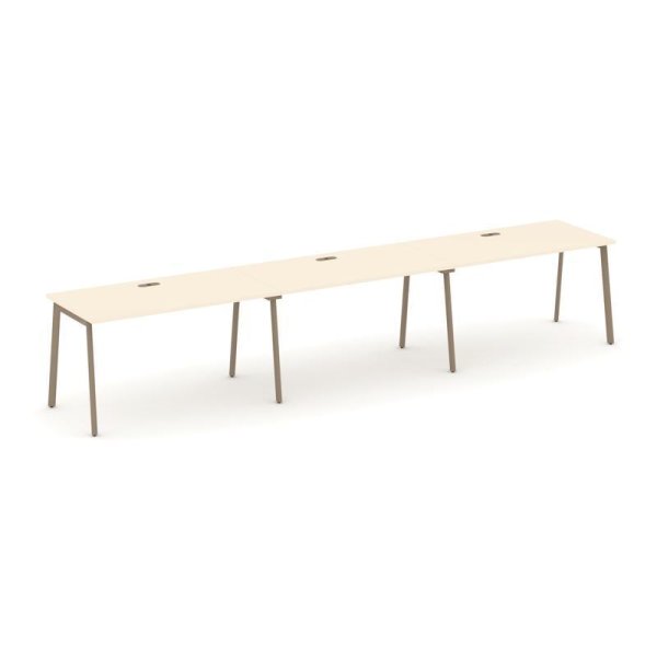 Рабочая станция 3 места ES.RS-3.3-LP (4140х730х750) (Сатин/Металл Латте)