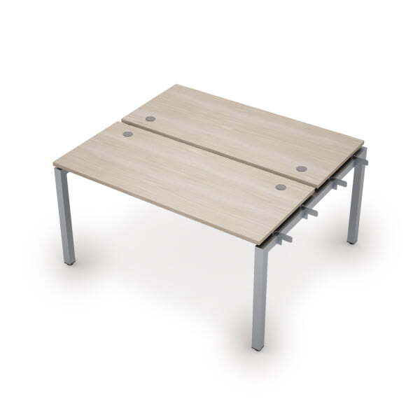 6МБН.5269 Бенч-система на 2 рабочих места, начальный модуль (1400x1235x750) (Шамони светлый/Алюминий матовый)