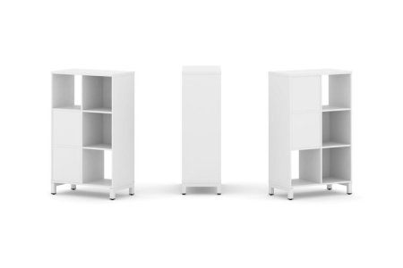 Набор стеллажа 2-х сторонний, 3 яруса SN.NSD-321 (754х400х1248) (Белый/Металл Белый)