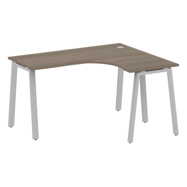Стол криволинейный правый Metal System Style БА.СА-3 Пр 1400x1200x750 (Вяз/Серый металл)