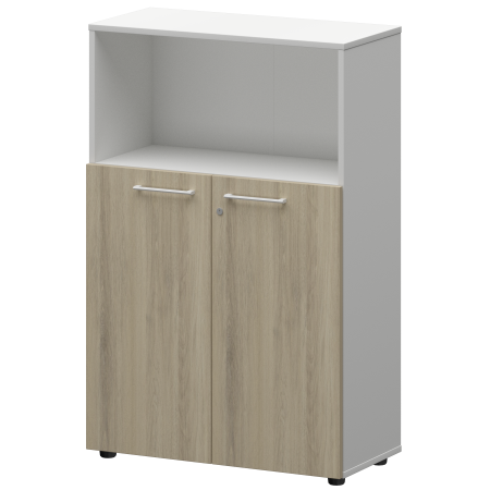 Шкаф средний с нишей Кортез СМШ38.28F(Б) 792x362x1190 (Кронберг/Белый)