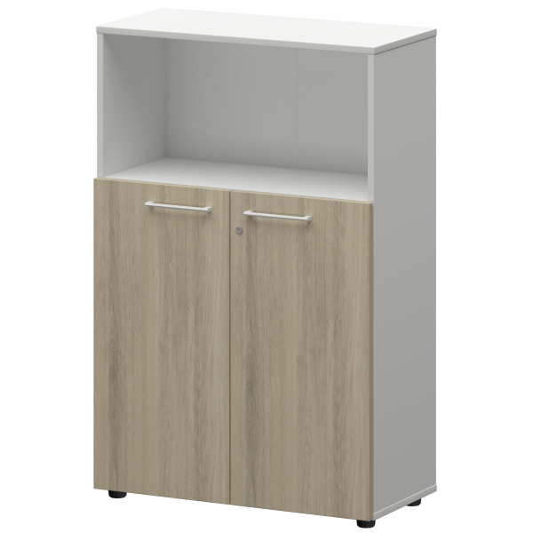 Шкаф средний с нишей Кортез СМШ38.28F(Б) 792x362x1190 (Кронберг/Белый)