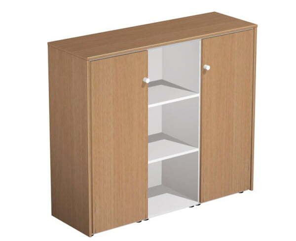 Шкаф комбинированный средний Profiquadro КВ 325 БВ 1390x460x1220 (Белый премиум / Вишня скандинавская)