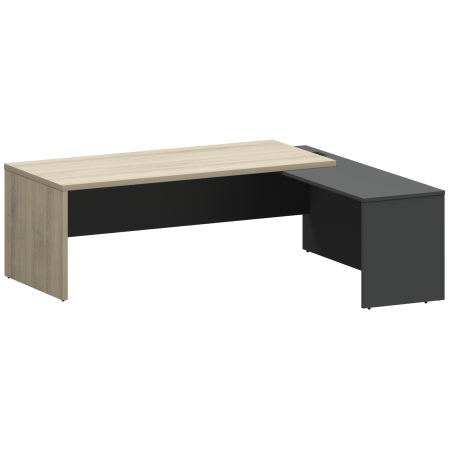 Стол руководителя правый Кортез KZP-22R 2200x2000x750 (Кронберг/Графит)