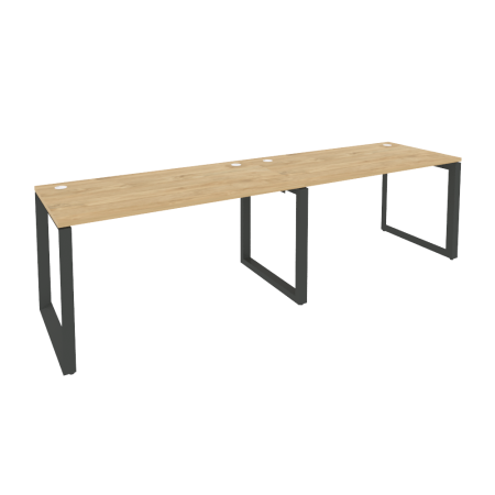 Рабочая станция на О-образном м/к Onix O.MO-RS-2.3.7 2760x720x750 (Тиквуд Светлый/Черный металл)