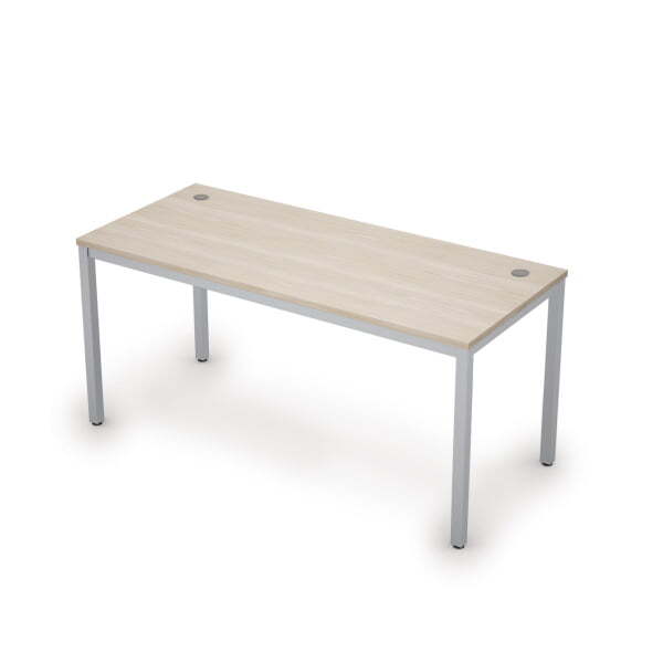 6М.004 Стол рабочий (1600x700x750) (Шамони светлый/Алюминий матовый)