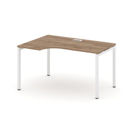 Стол рабочий эргономичный SN-4P.SPA-021(L) (1380х800/980х750) (Дуб Табак/Металл Белый)
