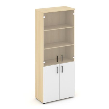 Шкаф высокий широкий SN.STS.E-102 (796х400х1982) (Акация Лорка/Белый/Прозрачный)