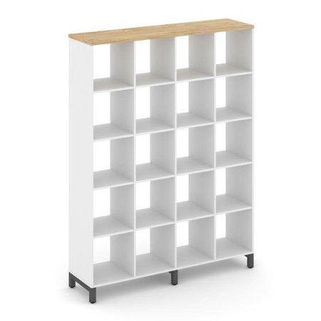 Каркас стеллажа 5 ярусов SN.KS-540 (1488х400х1982) (Белый/Тиквуд Светлый/Металл Антрацит)