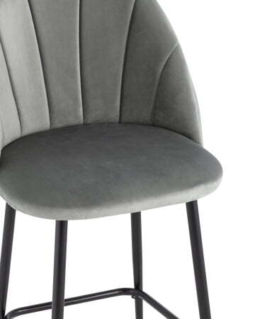 Стул полубарный Логан велюр серый (Стул полубарный Логан серый)